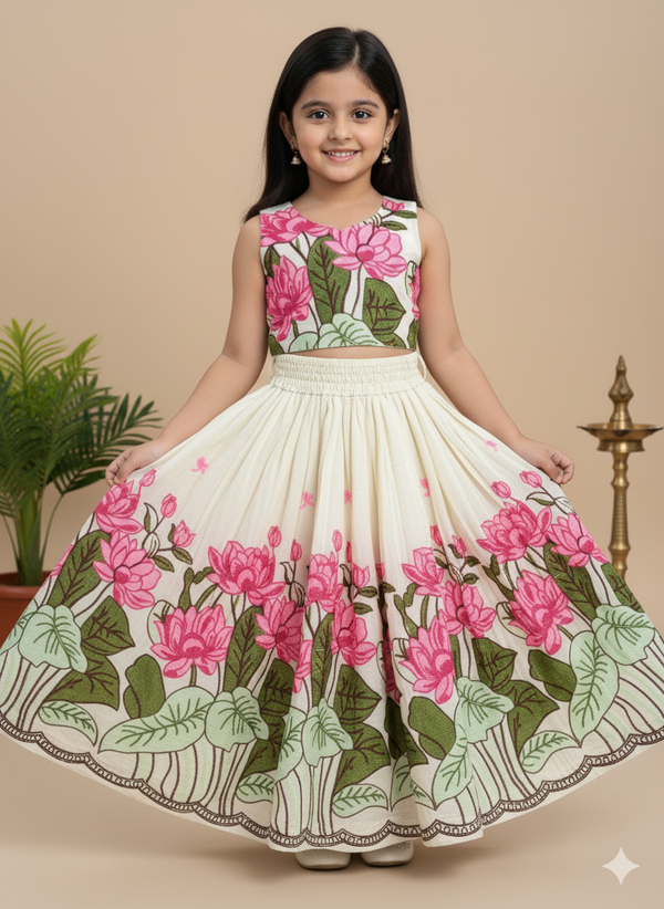 Pink Floral Co-ord Set for Girls