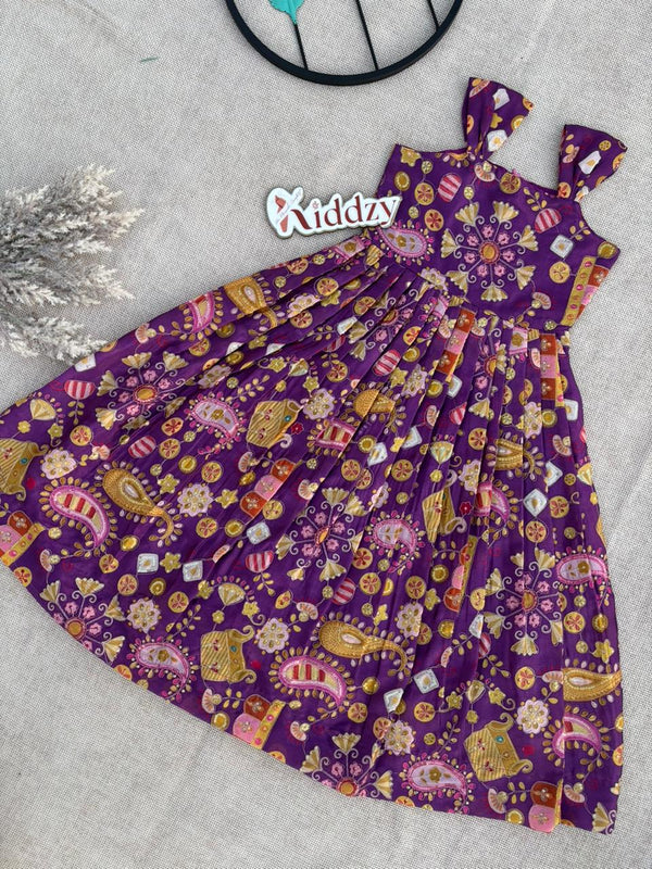 Royal Carnival Poly Crepe Gown